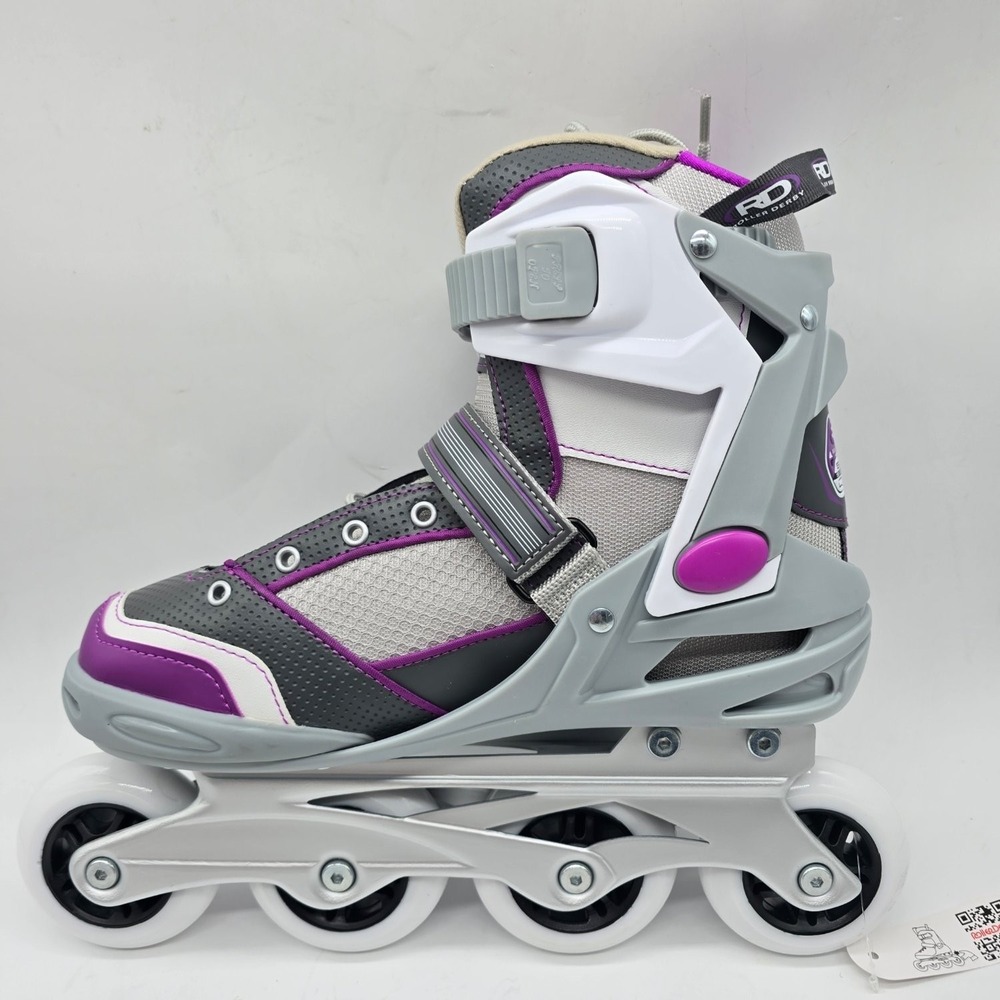 Roller Derby Aerio Q-60 Inline Skates Women's Size 8 White Grey Purple - Picture 4 of 12